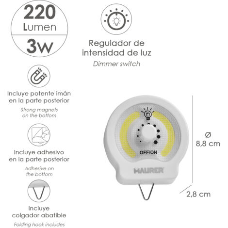 Lampe Torche LED étanche IP64 – Avec Aimant, Crochet Et 5 Modes – Batterie Incluse, Poids 100-500g