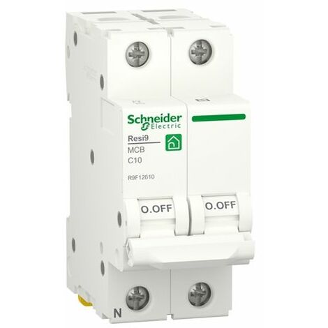 Disjoncteur résidentiel Resi9 1P+N 6000A 230V Schneider 10A