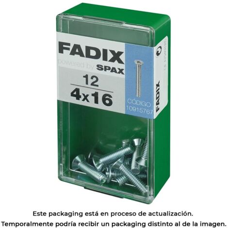 Boite de 12 unités de vis métrique à tête plate M 4x16mm Fadix (1/3)