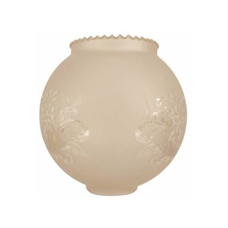 Boule tulipe en verre à deux embouchures AMBRE mat 14cm avec ouverture 4,5cm