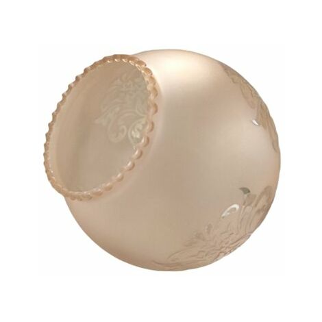 Boule tulipe en verre à deux embouchures AMBRE mat 14cm avec ouverture 4,5cm