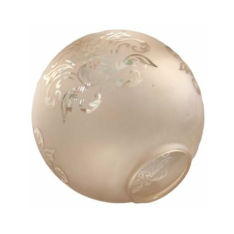 Boule tulipe en verre à deux embouchures AMBRE mat 14cm avec ouverture 4,5cm