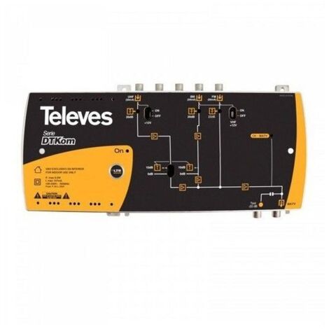 Amplificatore Televes DtKom MATV 3E/1S F FM-BIII-UHF - Per Impianti Antenna TV