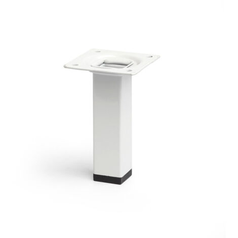 Pied carré en acier de couleur blanc mod.400g. 2,5x2,5x10cm REI (1/4)