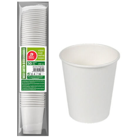 Paquet de 50 gobelets en papier blanc 200cc Best Products Vert (1/3)