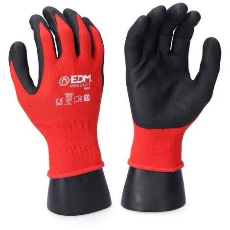 Gant pour l'industrie mécanique enduit de nylon/lycra nitrile adapté pour écran tactile Taille 9 EDM (1/5)