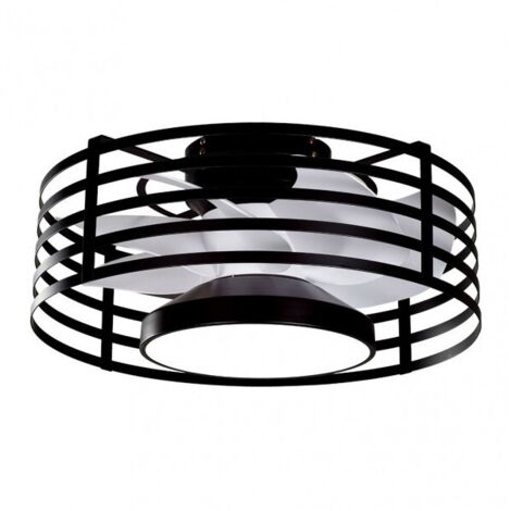 FABRILAMP Ventilateur 22w Dc Xaloc Black 7White Blades 6vel 3000-4000-6500 28x57,8x57,8cm w/ Earthquake, Memory &amp Timer (1/2)