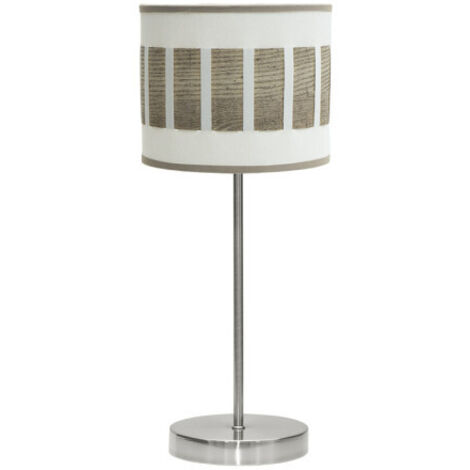 Lampe De Table Ivanna 1xe14 Nickel/blanc-bois Gris 43x17x17 Cm (1/2)
