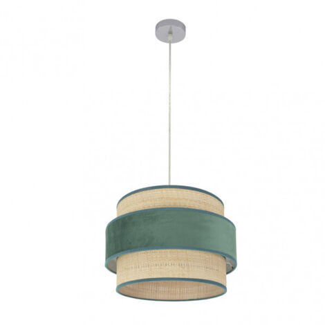 Suspension Kings 1xe27 Chrome/naturel-vert Regx40x40 Cm (1/2)