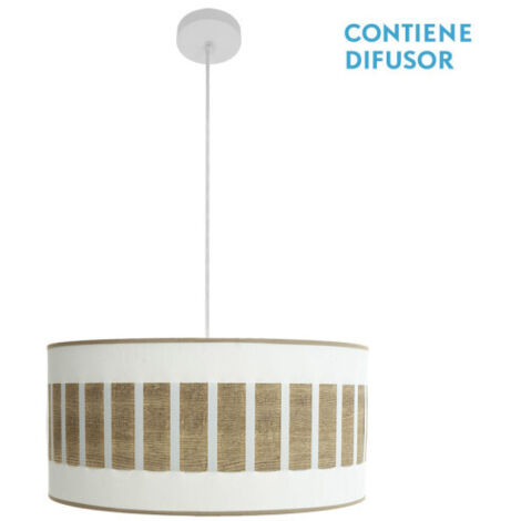 Suspension Ivanna 2xe27 Blanc/blanc-bois clair Regx50x50 Cm (1/2)