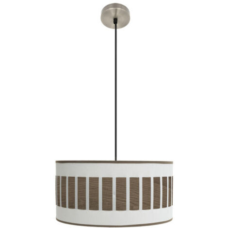 Suspension Ivanna 1xe27 Cuir/blanc-Bois foncé Regx40x40 Cm (1/2)