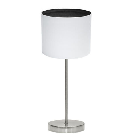 Lampe à poser Tatiana 1xe14 Nickel/blanc-noir bois 42x17x17 Cm (1/2)