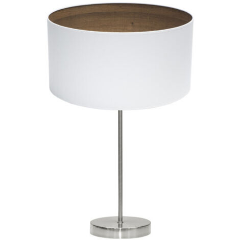 Lampe De Table Tatiana 1xe27 Nickel/blanc-bois foncé 63x30x30 Cm (1/2)