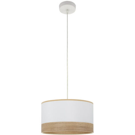 Suspension Olga 1xe27 Blanc/blanc-bois clair Regx30x30 Cm (1/2)