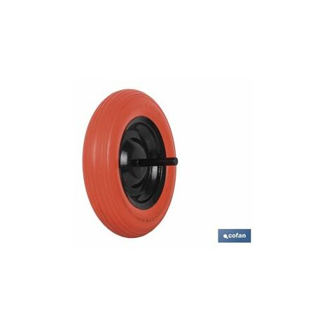 Cofan – Roue increvable pour brouette de chantier 350 mm – Charge max 140 kg – Compatible axes Ø20 mm – Installation facile