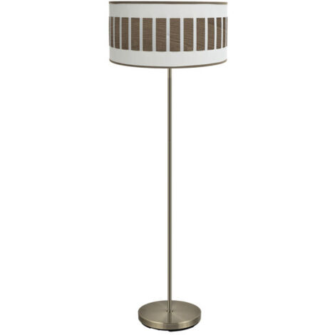 Pied Salon Ivanna 1xe27 Cuir/blanc-bois foncé 163x40x40 Cm (1/2)