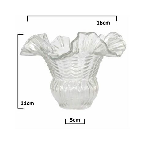 Abat-jour en verre transparent ARUM 11x16cm ouverture 5cm