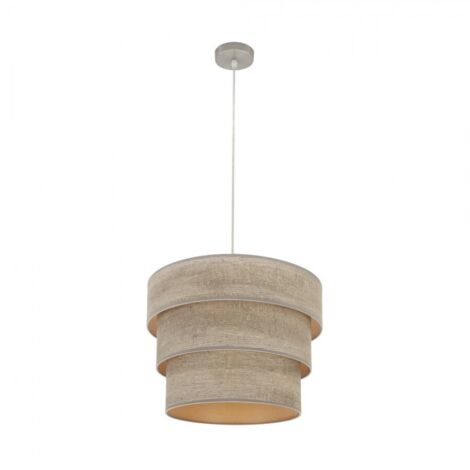 Suspension Triple Smile 1xe27 Nickel/Bois Gris Regx40x40 Cm (1/4)