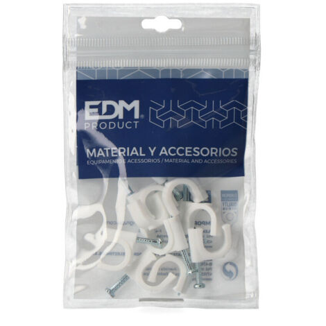 Câble Tuyau Tubulaire Clip Blanc 2x4mm N°9 (Blister 10 Unités), Edm.