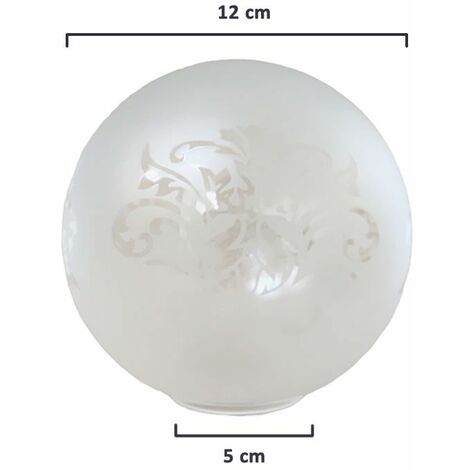 Abat-jour boule en verre mat 12cm bouche 5cm