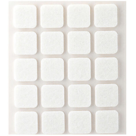 Pack de 20 feutres adhésifs synthétiques blancs 17x17mm Plasfix INOFIX (1/3)