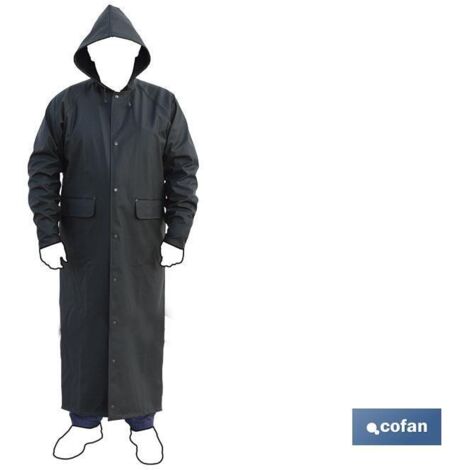 Manteau de pluie long vert Pu/Pvc taille M (1/4)