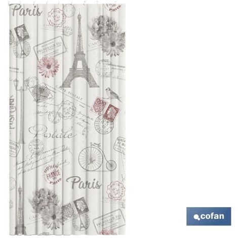 Rideau de douche en polyester Paris 220x200