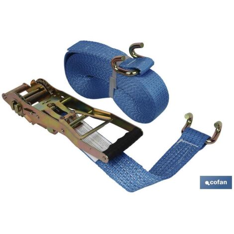 SANGLE D'ARRIMAGE À CLIQUET ET AVEC 2 CROCHETS 5M X 25MM - FORCE 500 KG 60351903 3006183 Produit