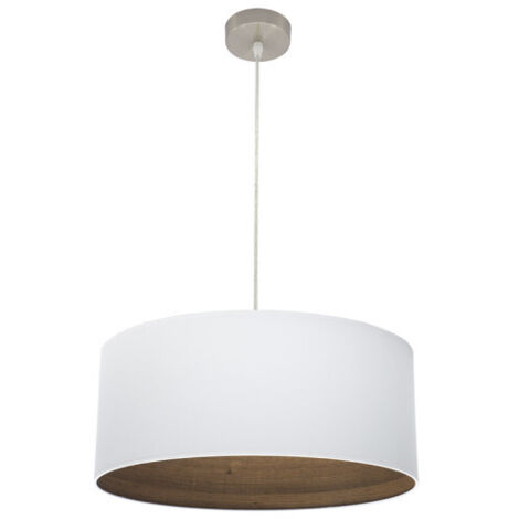 Suspension Tatiana 1xe27 Nickel/blanc-Bois foncé Regx50x50 Cm (1/2)