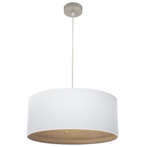 Suspension Tatiana 1xe27 Nickel/blanc-bois clair Regx50x50 Cm (1/2)