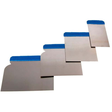 EDM – Kit de spatules en acier inoxydable pour carrosserie – 4 pièces 5/8/10/12 cm – Précision et durabilité – 24148
