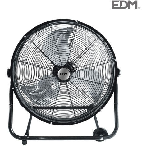 Ventilateur de sol industriel à roulettes Couleur Noir puissance 180w pales ø60x70cm EDM (1/4)