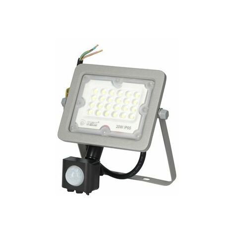 Projecteur LED Extérieur 20W IP65 BLANC avec Détecteur de Mouvement  Crépusculaire - Blanc Chaud 2300K - 3500K - SILAMP