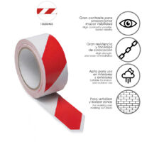 Alevar Ruban Signalétique Blanc Et Rouge 70mm X 200m - Ruban PVC Pour Délimitation De Zones, Lot De 1