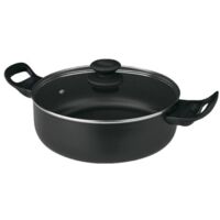 BRA Markt | Cassrol bass 24 cm, n font d'aluminium, antiadhésif ultra|rnforcé sans PFOA, adapté à tous typs d fux t induction, noir au millur prix