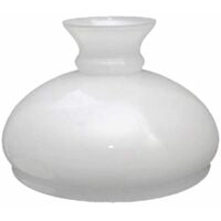 GAUDI verre quinqué abat-jour opale brillant 18x25cm ouverture 23,5cm