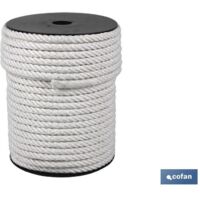 Bobine de corde en nylon mat 4/C 8 mm 200 Mts blanc
