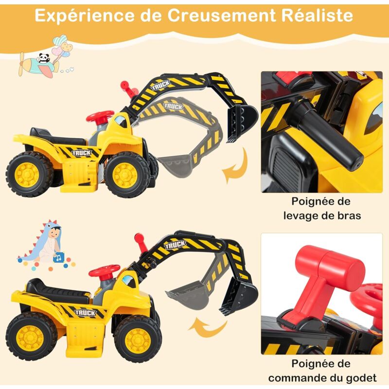 6V Porteur Electrique Enfant, Voiture Electrique Enfants pour Enfants avec Godet Creusement Contrôlable (88x36x46cm) | Leroy Merlin 6V Porteur Electrique Enfant, Voiture Electrique Enfants pour Enfants avec Godet Creusement Contrôlable (88x36x46cm) | Leroy Merlin