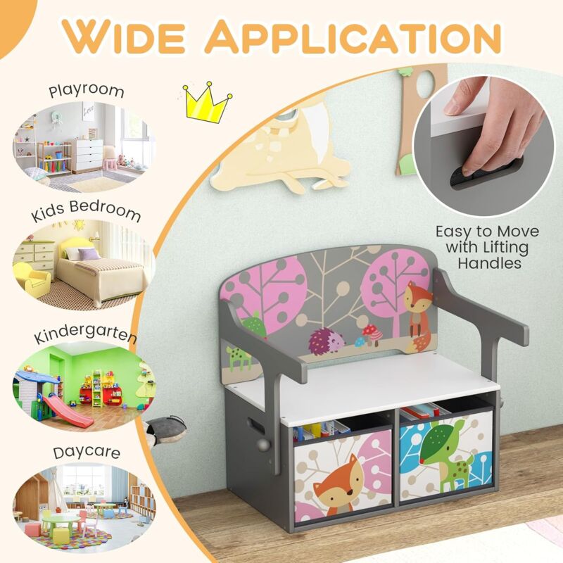 Coffre à Jouets Et Chaise Enfant Ib Style® Luca Natur - Mobilier Bois Multicolore