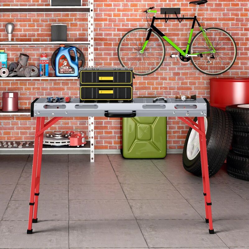 Table Atelier Mobile Pliable GOPLUS Table De Soudage Réglable, Plateau Inclinable Et Hauteur Réglable, Table De Travail Avec Support Métallique Portable, 2 Roues Fixes, Supporte Jusqu'à 180 Kg, 78 X 51cm Table Table Atelier Mobile Pliable GOPLUS Table De Soudage Réglable, Plateau Inclinable Et Hauteur Réglable, Table De Travail Avec Support Métallique Portable, 2 Roues Fixes, Supporte Jusqu'à 180 Kg, 78 X 51cm Table