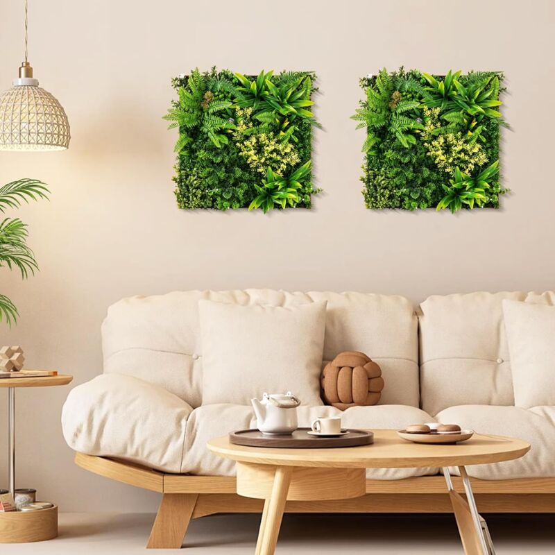 2 Plantes Faux à Feuilles Décoration Polyvalente Intérieur/Extérieur