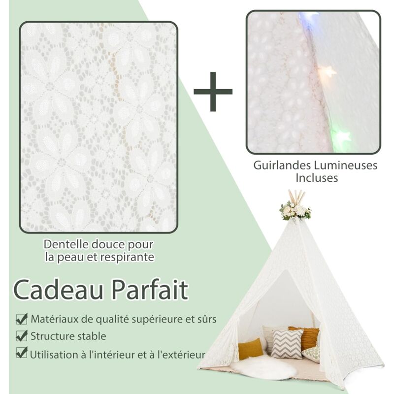 Tente Enfant Interieur, Tente de Lit avec Tissu Phosphorescent, Lumières Étoiles, Flanelle Lavable, Baldaquin Portable Tente Enfant Interieur, Tente de Lit avec Tissu Phosphorescent, Lumières Étoiles, Flanelle Lavable, Baldaquin Portable
