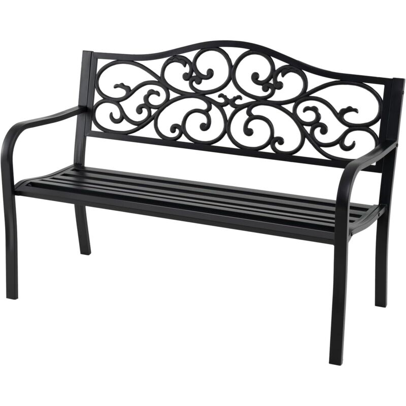 Meuble de Jardin Banc 2-Sitzer Banc en Métal Banc pour Parc