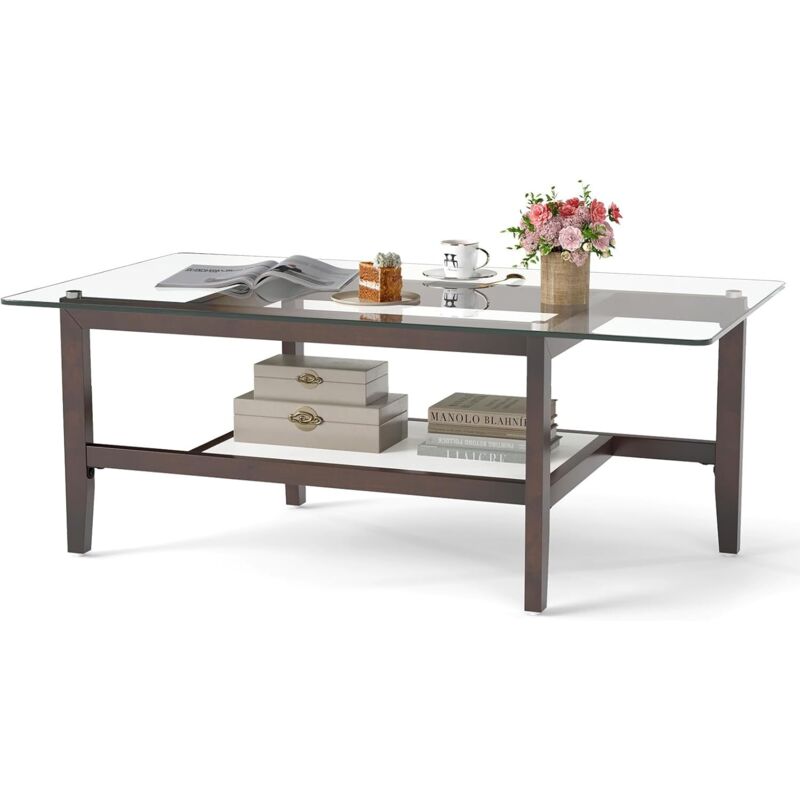 Table Console En Verre Glamour 90x90cm - Avec Tiroir, Style Moderne Pour Couloir Ou Salon