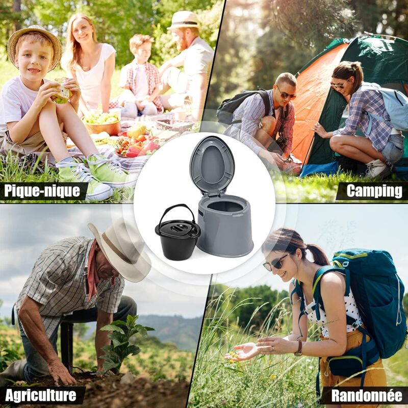 Siège De Toilette Portable Pour Seau 5 Gallons – Camping, Extérieur – Snap On – USA