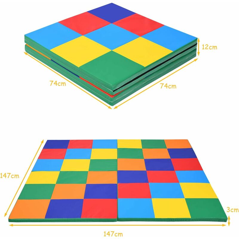 Tapis de Jeux Enfant Antidérapant 135x135cm Impermeable Pliable Multifonctionnel Tapis Anti-éclaboussures pour Chaise Haute Bebe e Pique-Nique 1# 