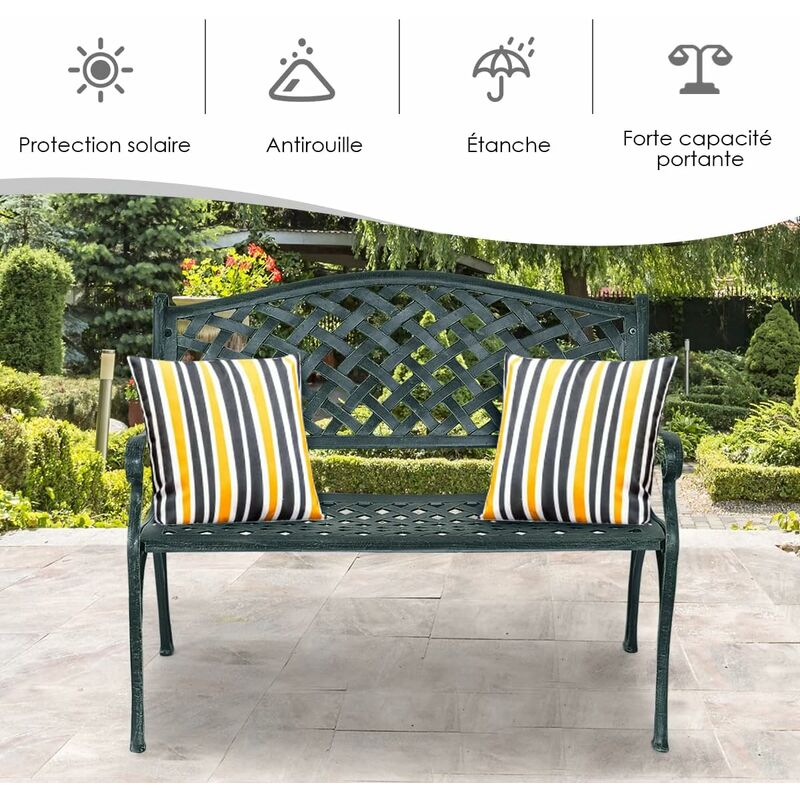 URBN GARDEN Banc De Jardin 2 Places – Plastique Robuste Résistant Aux Intempéries – 110 X 52 X 71 Cm – Idéal Terrasse, Balcon, Extérieur
