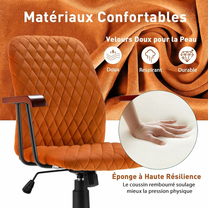 TRESKO Chaise de Bureau Ergonomique BS203 Fauteuil Confortable avec Soutien  Lombaire Chaise en Toile avec Hauteur Règalable Inclinable