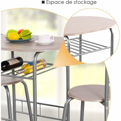 Table à manger concise avec 6 chaises, petit appartement, meubles de  maison, pieds en acier, finition noire, table de cuisine rectangulaire