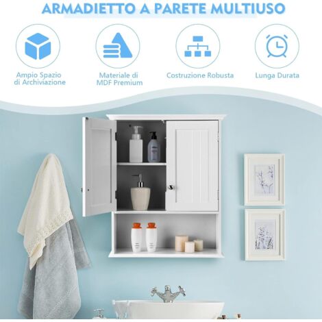 TÄNNFORSEN armoire murale avec porte, blanc, 46x15x94 cm (18x6x37
